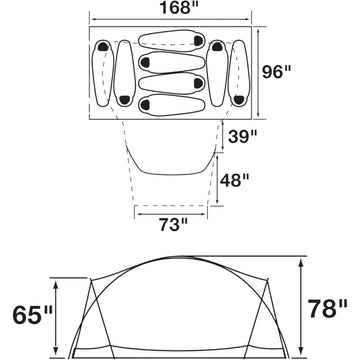 The North Face Wawona 8 vestibule entry provides extra gear storage and lounge space.