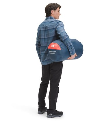 The North Face Wawona Bed Double 20 sleeping bag outdoorsy setup demonstrates two-person warmth and space.