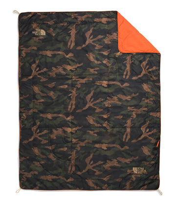 The North Face Wawona Blanket packed in a bag shows compact warmth.