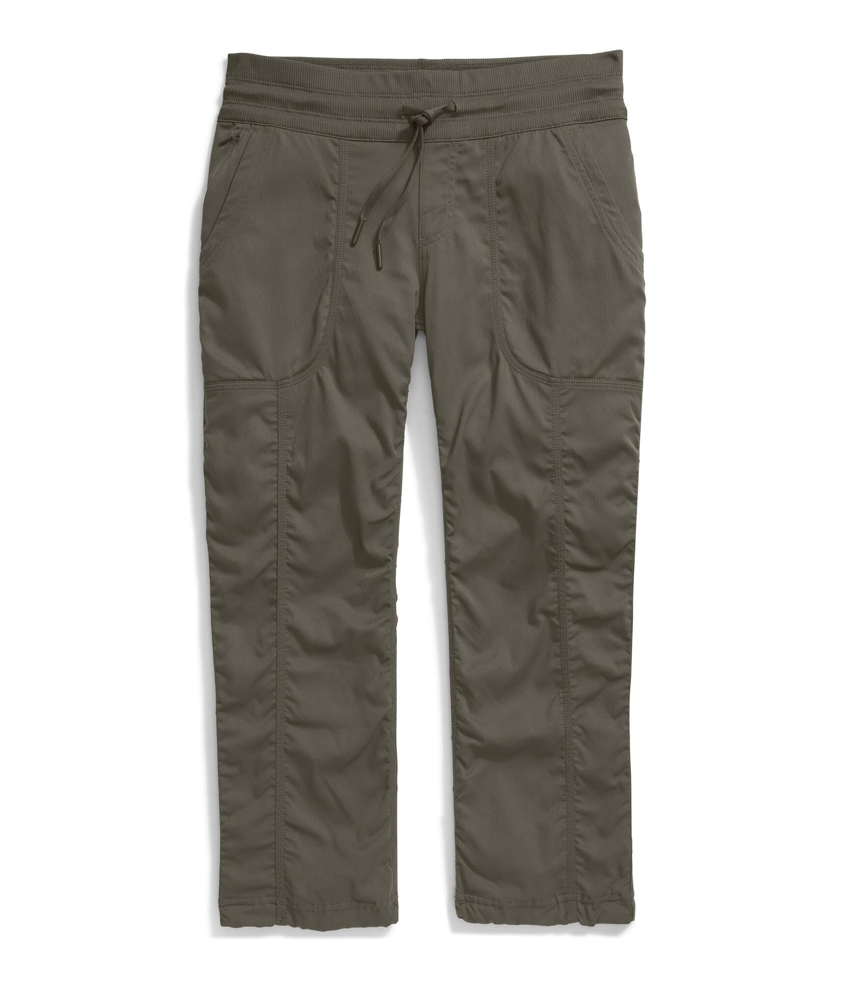 The North Face Aphrodite 2.0 Capri waistline shows flexible waistband for a personalized fit.