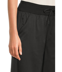 The North Face Aphrodite Arise Wide Leg Pant close-up shows durable fabric and quick-dry performance