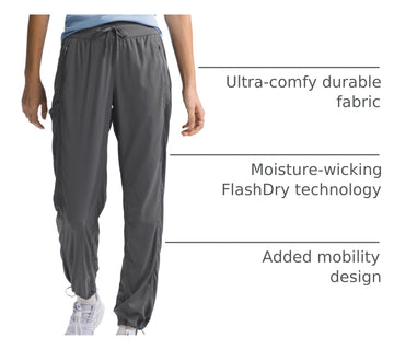 The North Face Aphrodite Motion Pant in smoked pearl color for gym and trail
