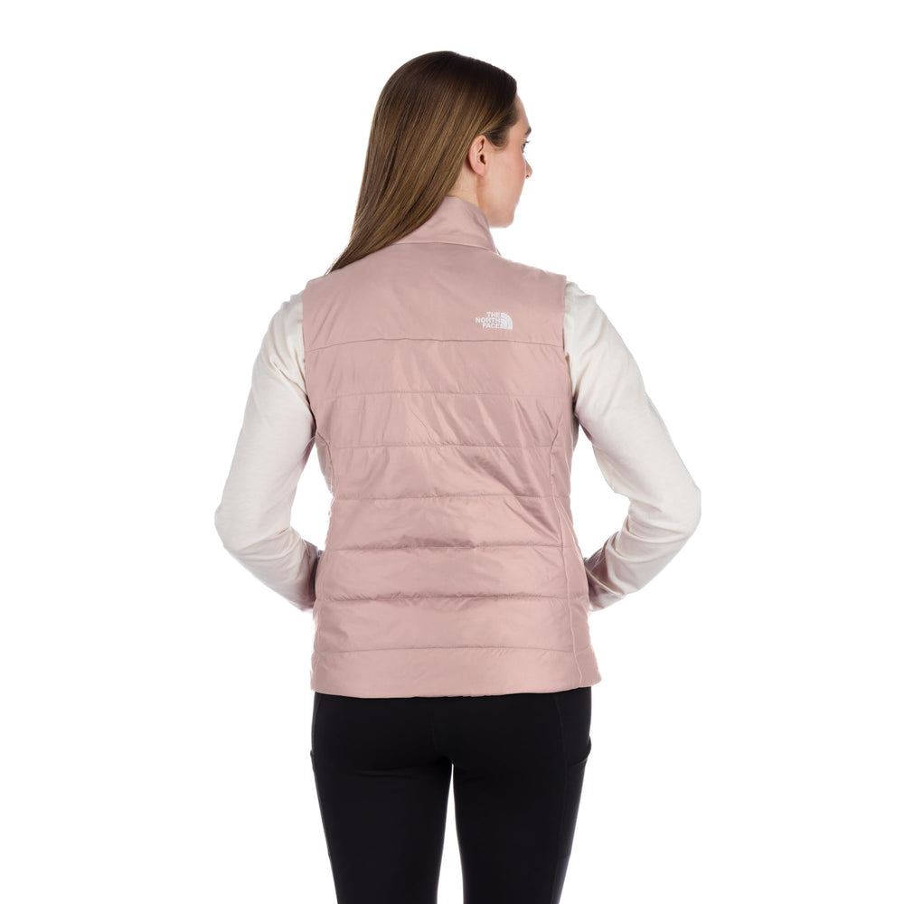 The North Face Flare Vest pink moss back view showing sleek silhouette