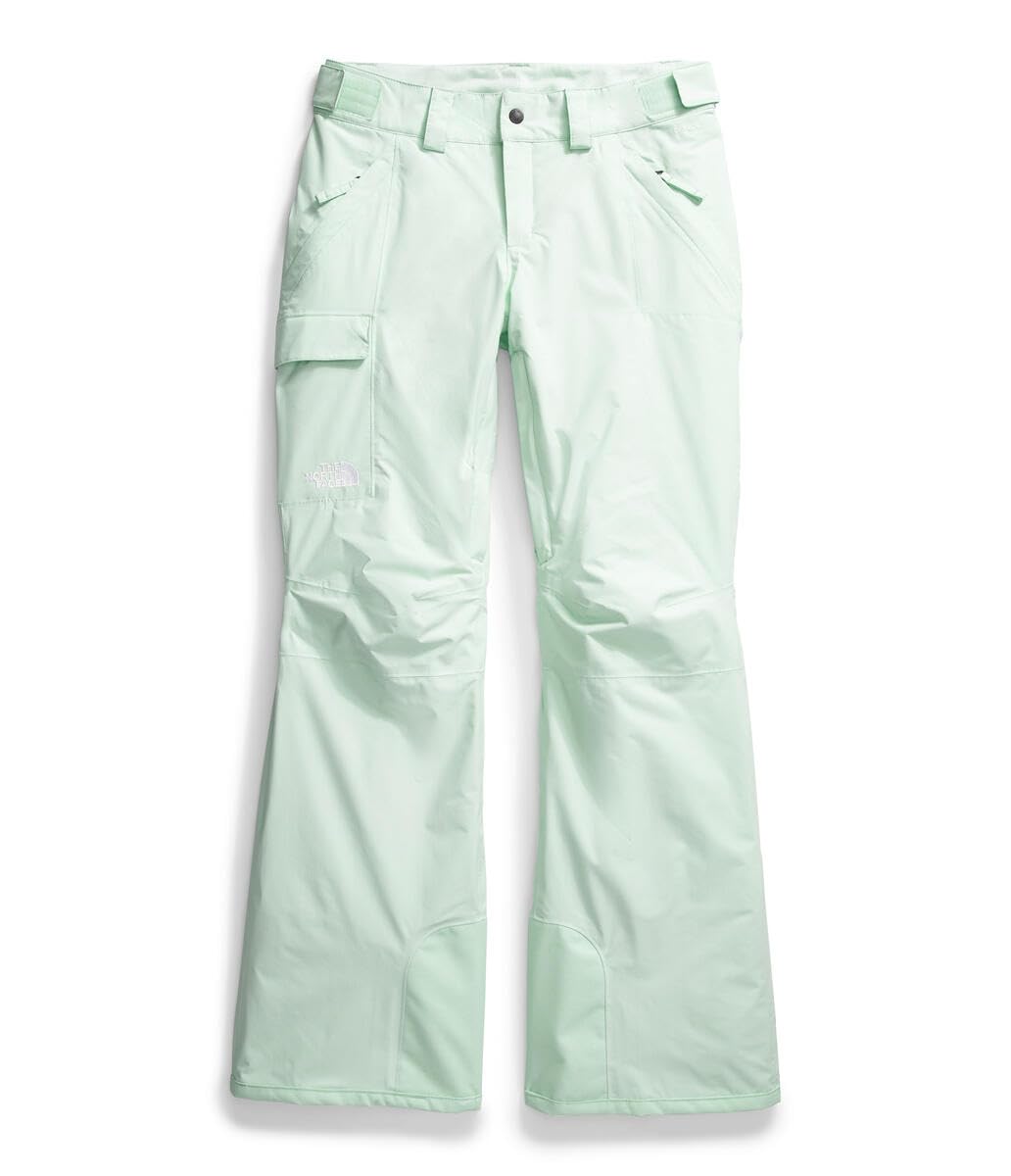 The North Face Women's Freedom Insulated Pant in pale green shown with winter gear