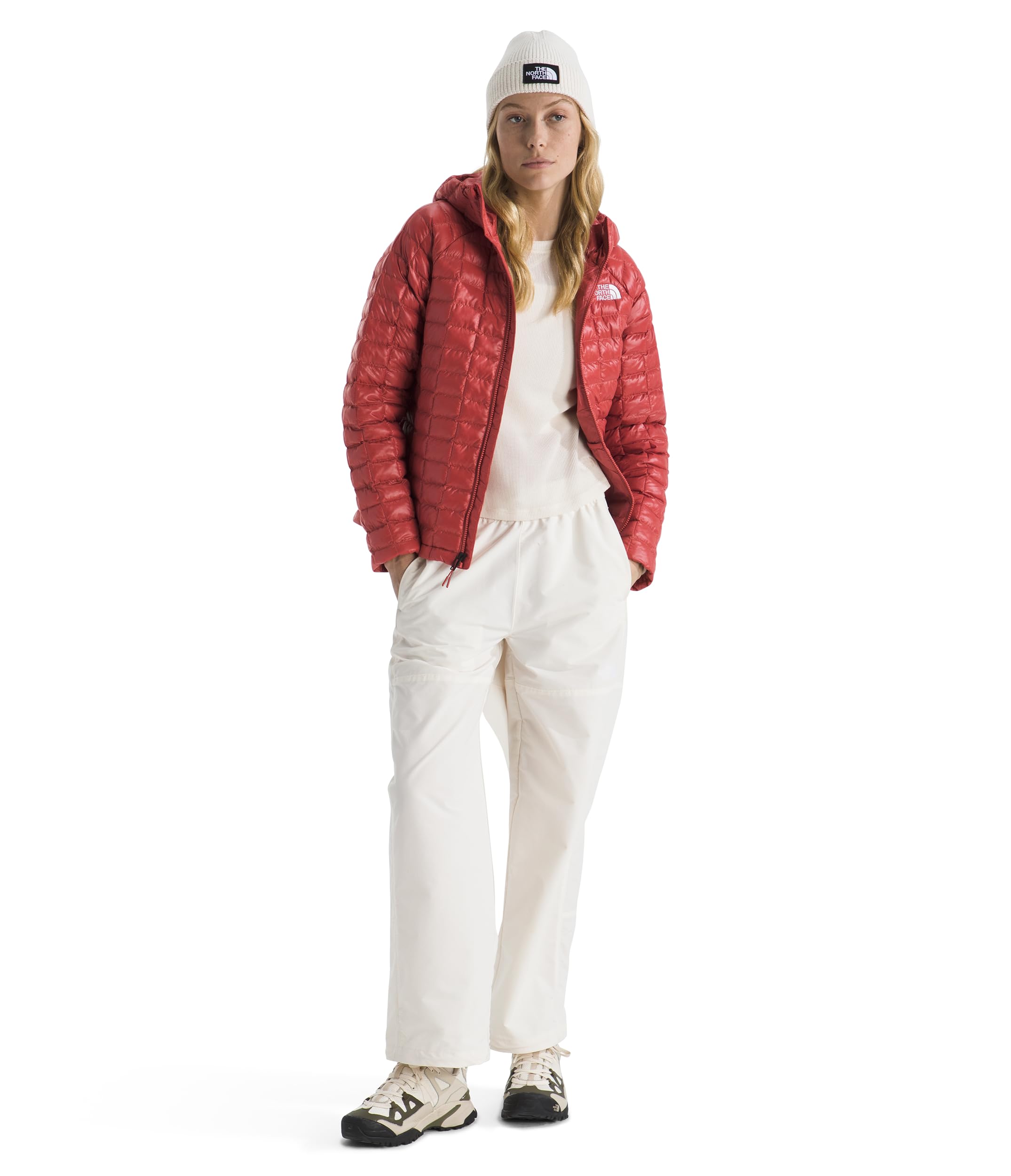 The North Face Thermoball Hooded Jacket adjustable hood closeup for coverage