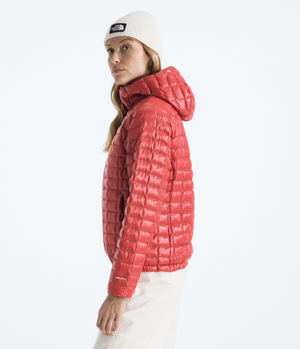 The North Face Thermoball Hooded Jacket Mars Dust back view with streamlined fit