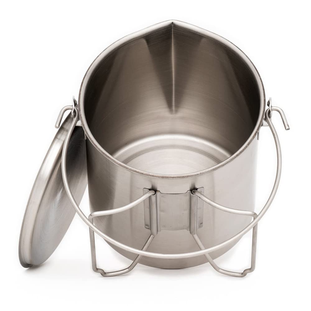 The Pathfinder School 120oz bush pot dimensions reveal large-capacity camp cooking options.