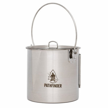 The Pathfinder School 64oz bush pot pour spout enables controlled outdoor pouring.