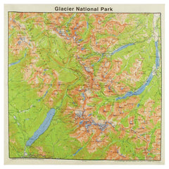 The Printed Image Glacier National Park Bandana with detailed topographic maps for hiking
