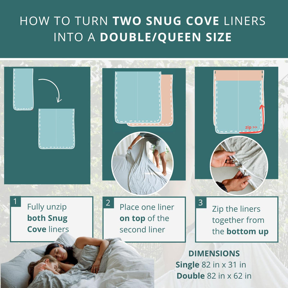 The Snug Cove rolled liner packed flat for easy packing.
