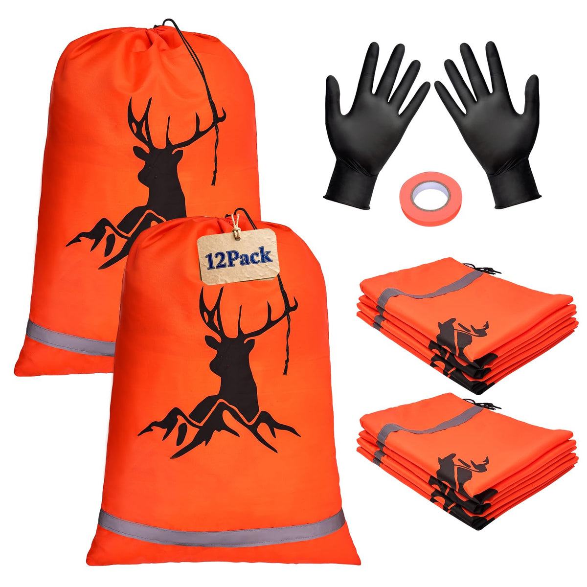 TheClouds elk game bags 12-pack with drawstring closure protects meat