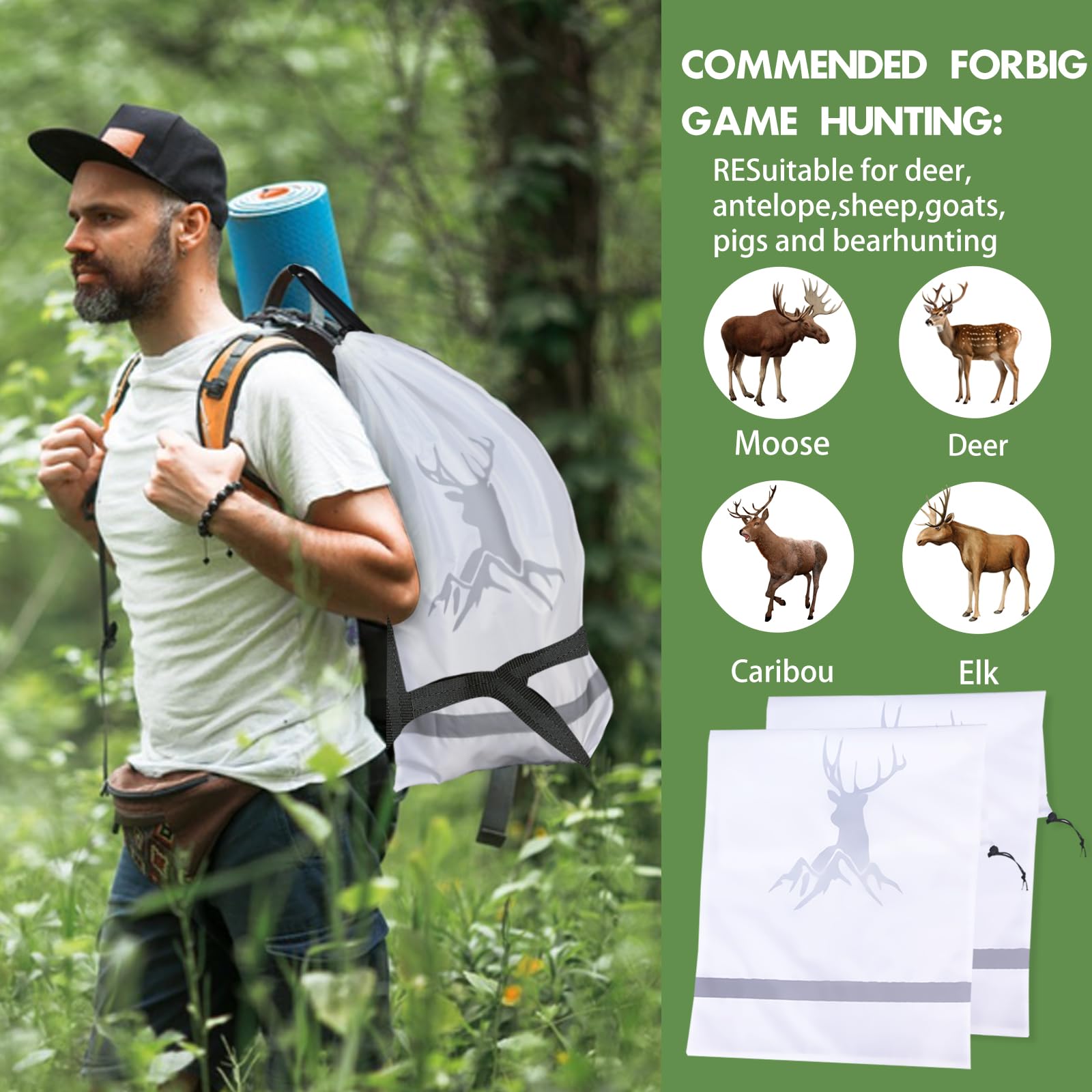 TheClouds elk game bags are breathable and waterproof to manage moisture