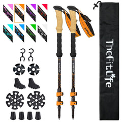 TheFitLife carbon fiber trekking poles collapsible for easy packing and reliable trail support.