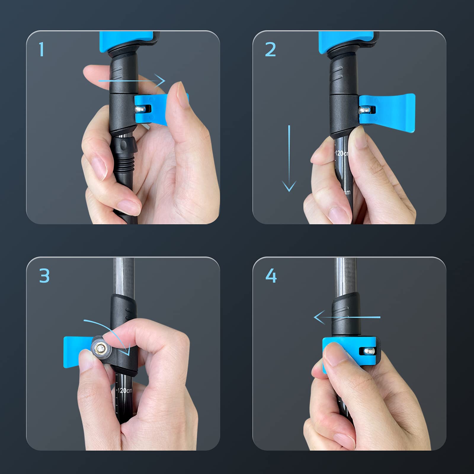 TheFitLife trekking poles with rubber tips improve traction on mud, snow, and rock.