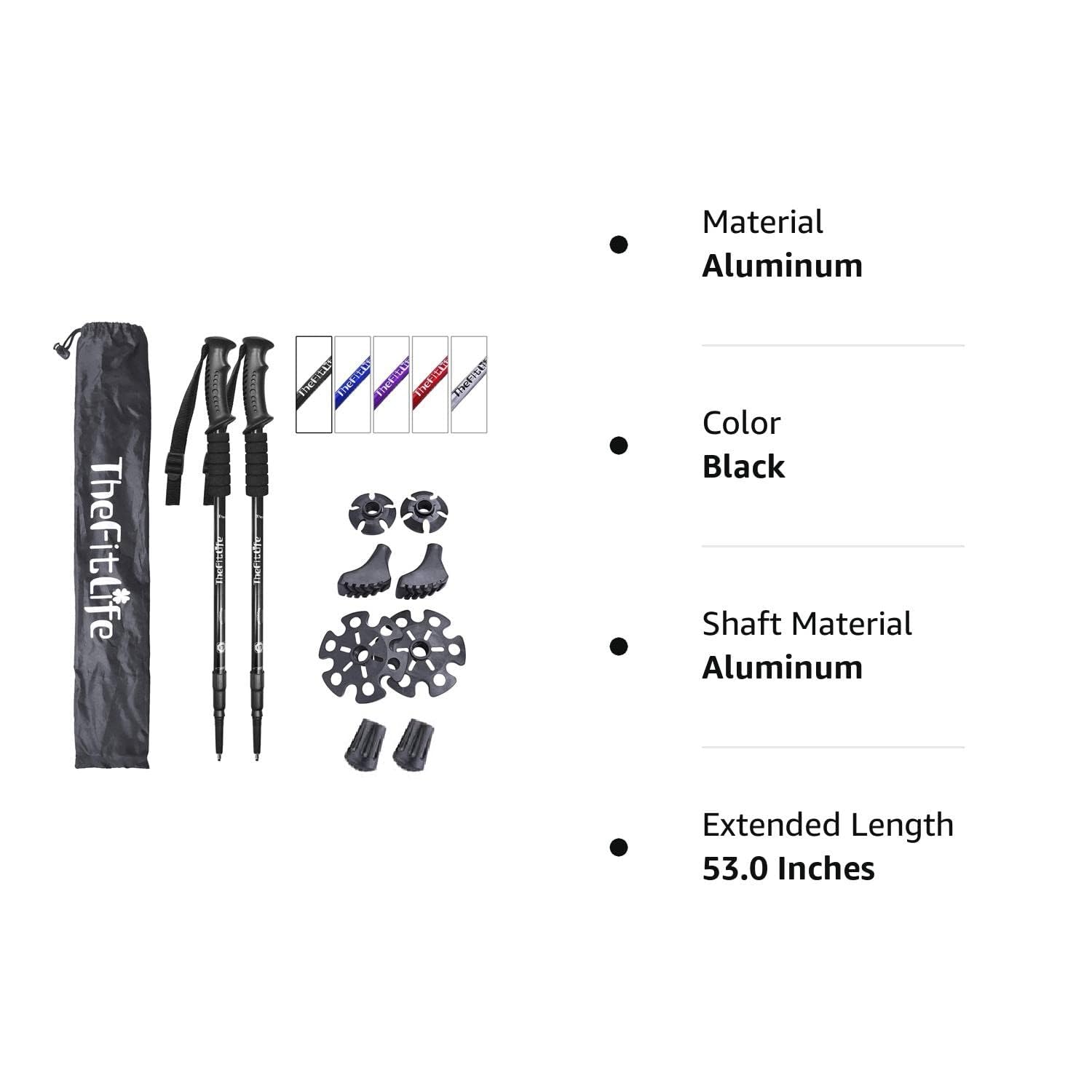 TheFitLife Nordic walking poles all-season durability for rough paths and cold weather.