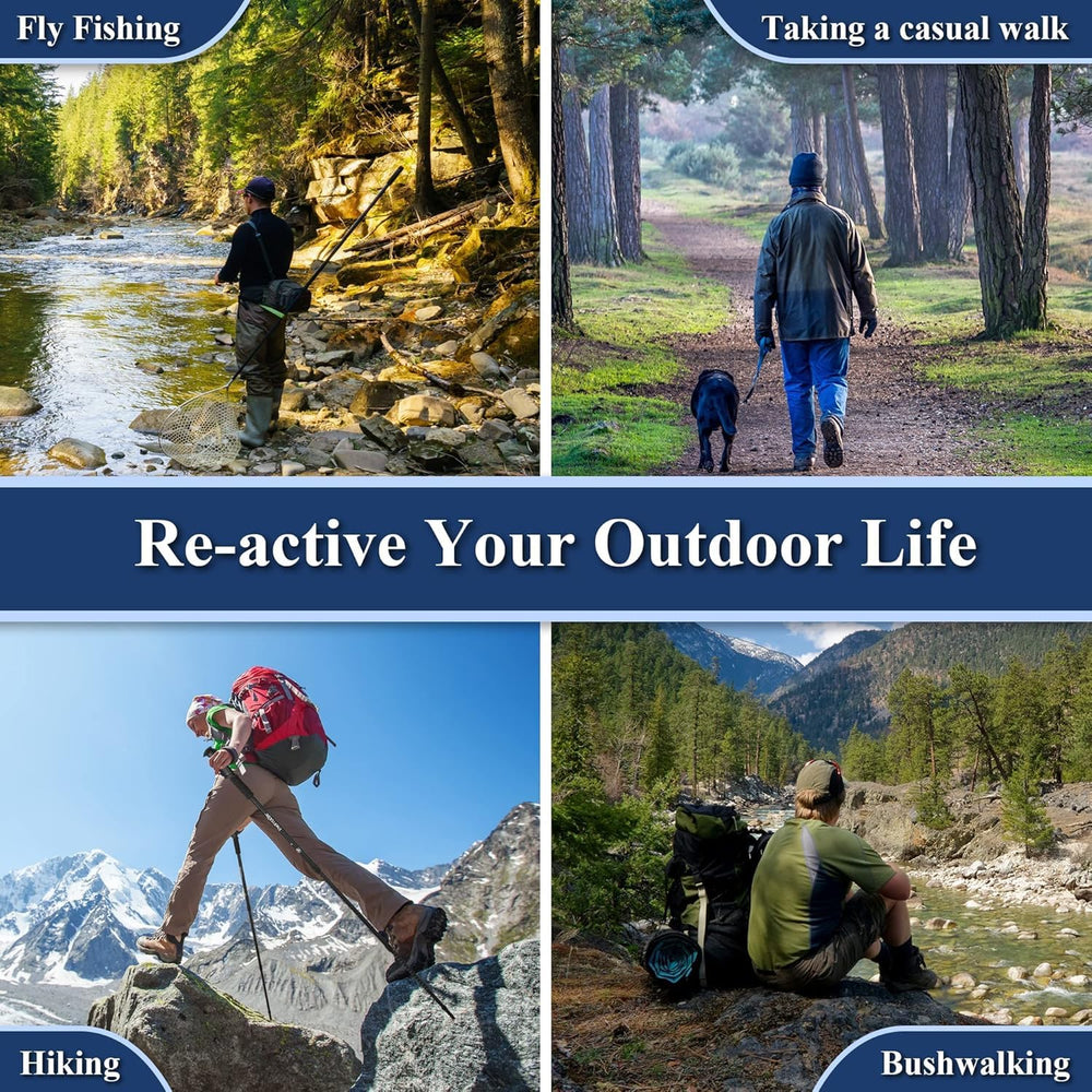 TheFitLife Nordic walking poles with anti-shock feature for smoother trail feel.
