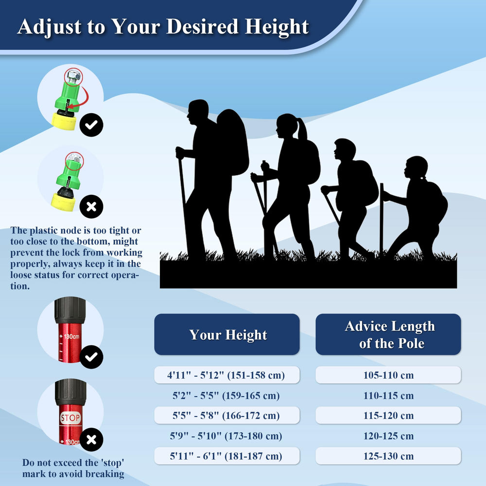 TheFitLife Nordic walking poles feature glove-friendly twist-lock for quick height adjustments.