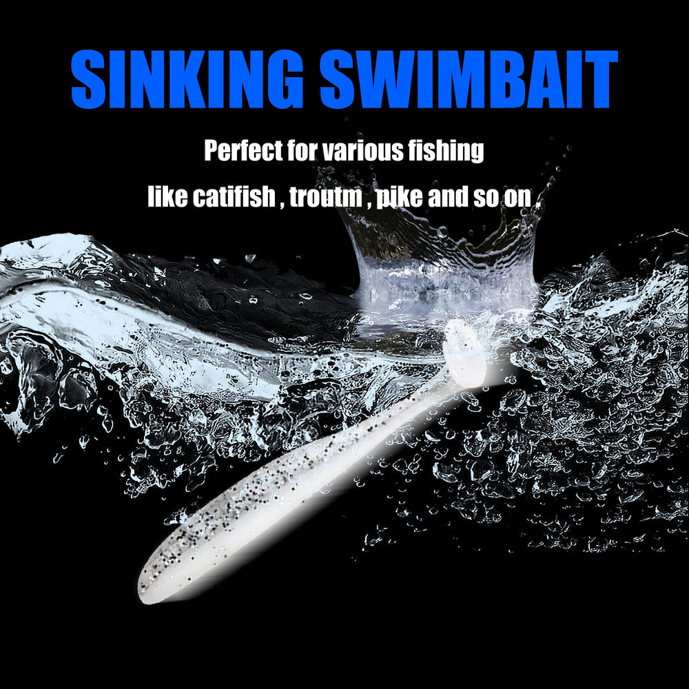Soft lure bending to show flexible action