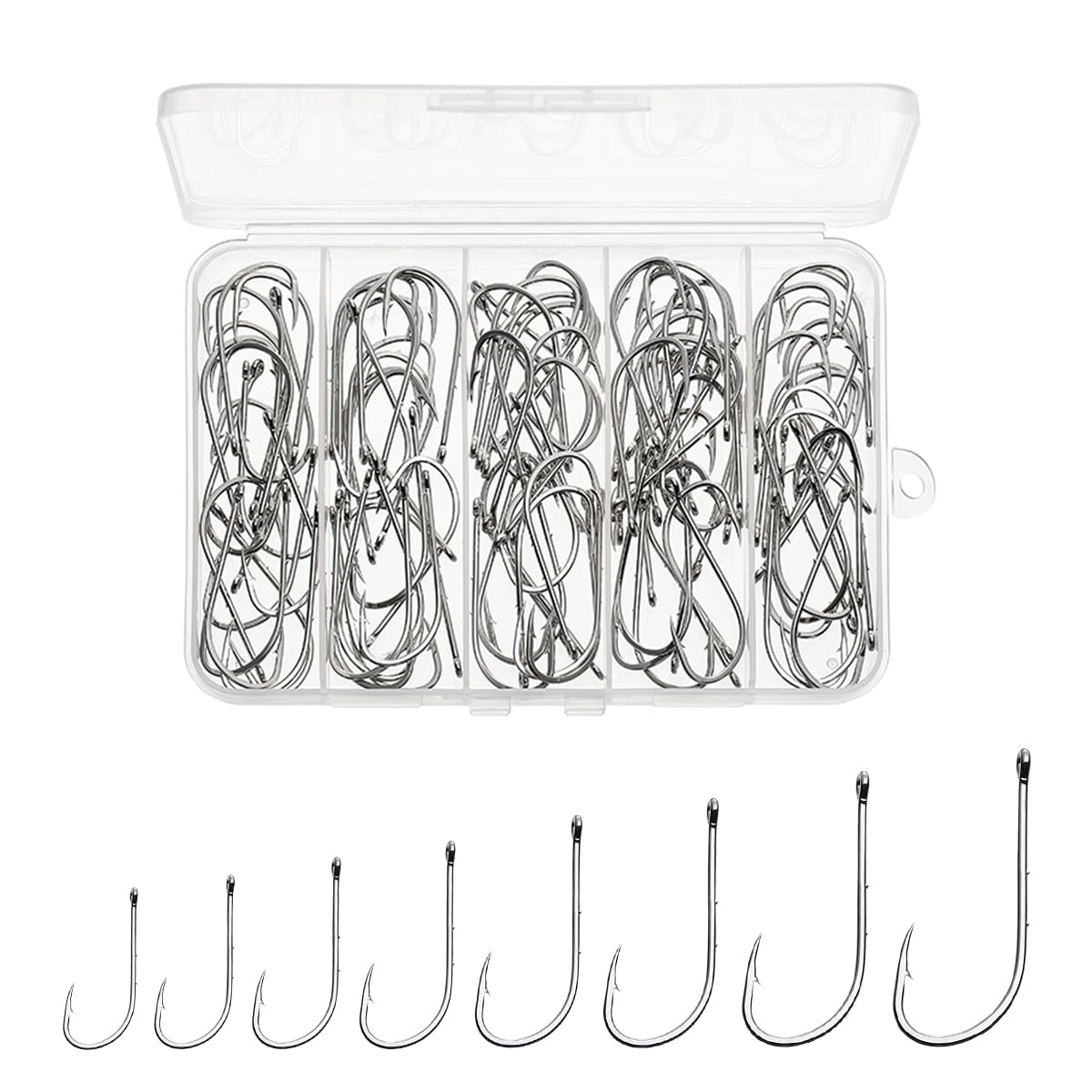 Thekuai Fishing Hooks 100 Pack Baitholder Walleye Rig – High Carbon Steel, Black Nickel, Down-Turned Eye