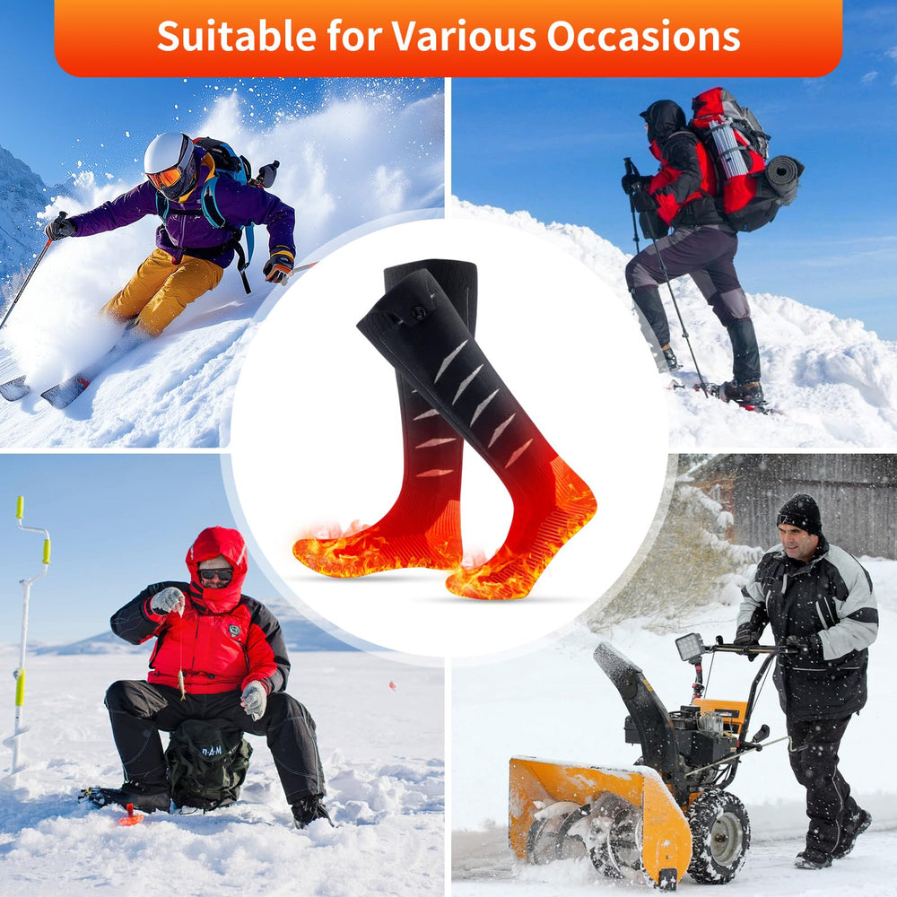 THEKUKU heated socks ideal for outdoor use in cold weather conditions.