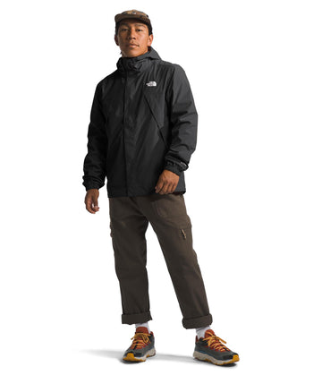 The North Face Antora jacket stormflap closure seals out wind.