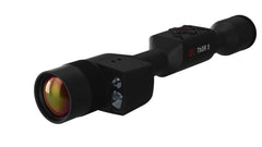 theOpticGuru ATN Thor 5 LRF scope front view demonstrates rugged field-ready design for night hunts.
