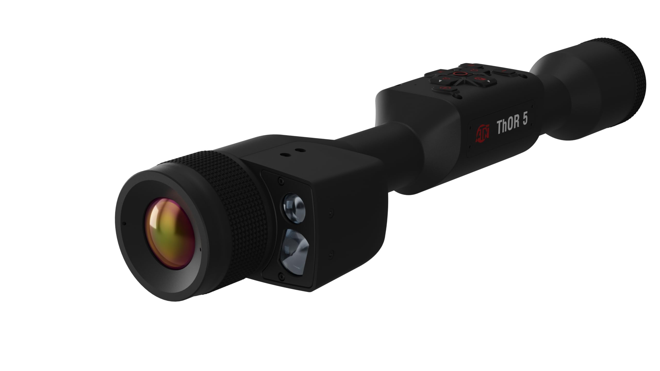 theOpticGuru ATN Thor 5 LRF front view shows ergonomic shape for quick target acquisition