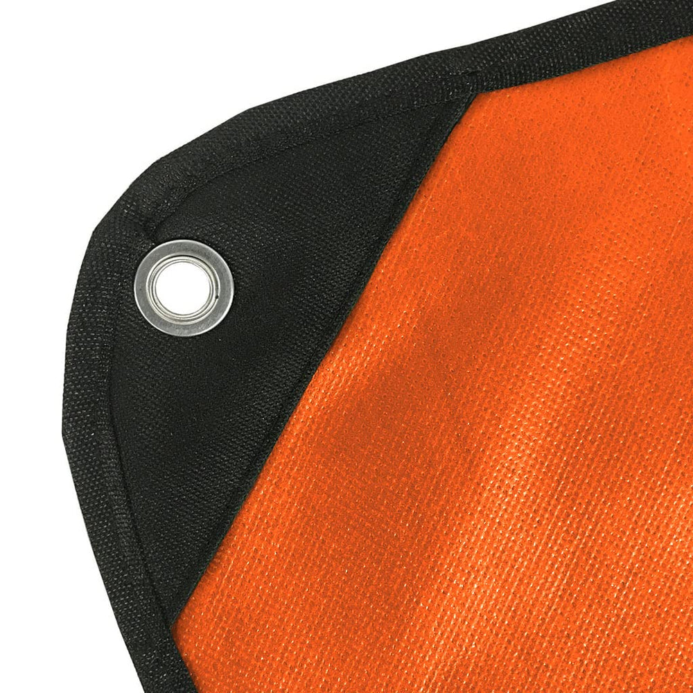 The Pathfinder School survival blanket orange offers windproof, waterproof, and durable performance.