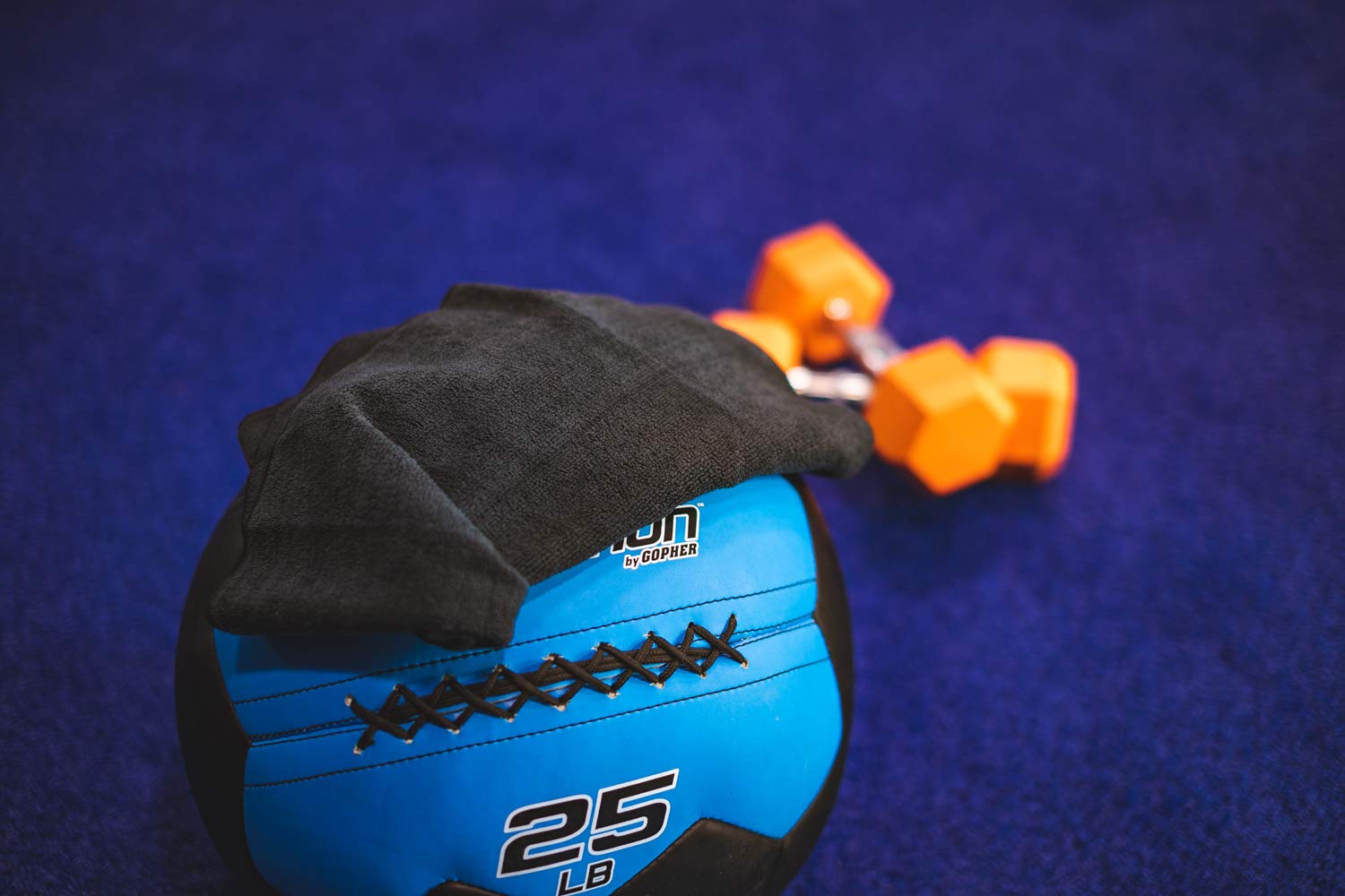 The Rag Company towel midnight draped over the head for quick refreshment.