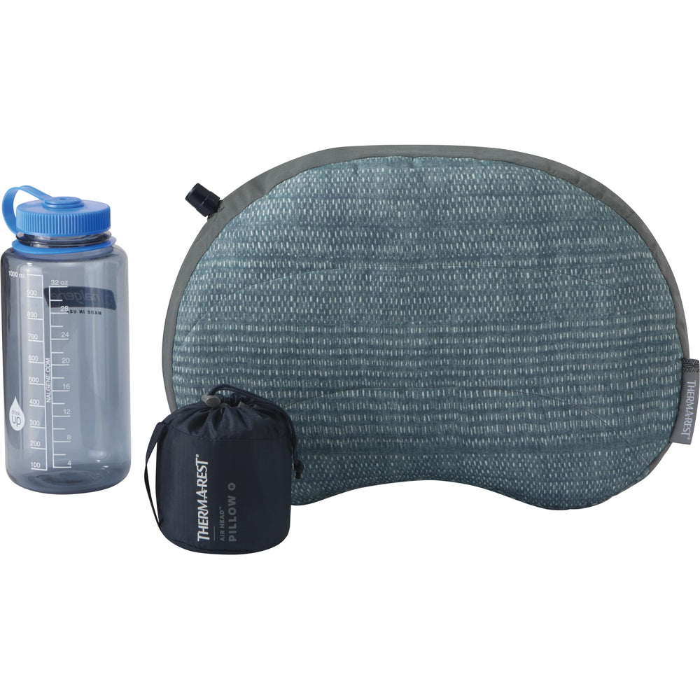Therm-a-Rest Air Head Pillow inflated to four-inch loft provides stable support outdoors.