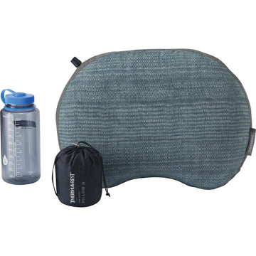 Therm-a-Rest Air Head in its stuff sack shows compact travel.