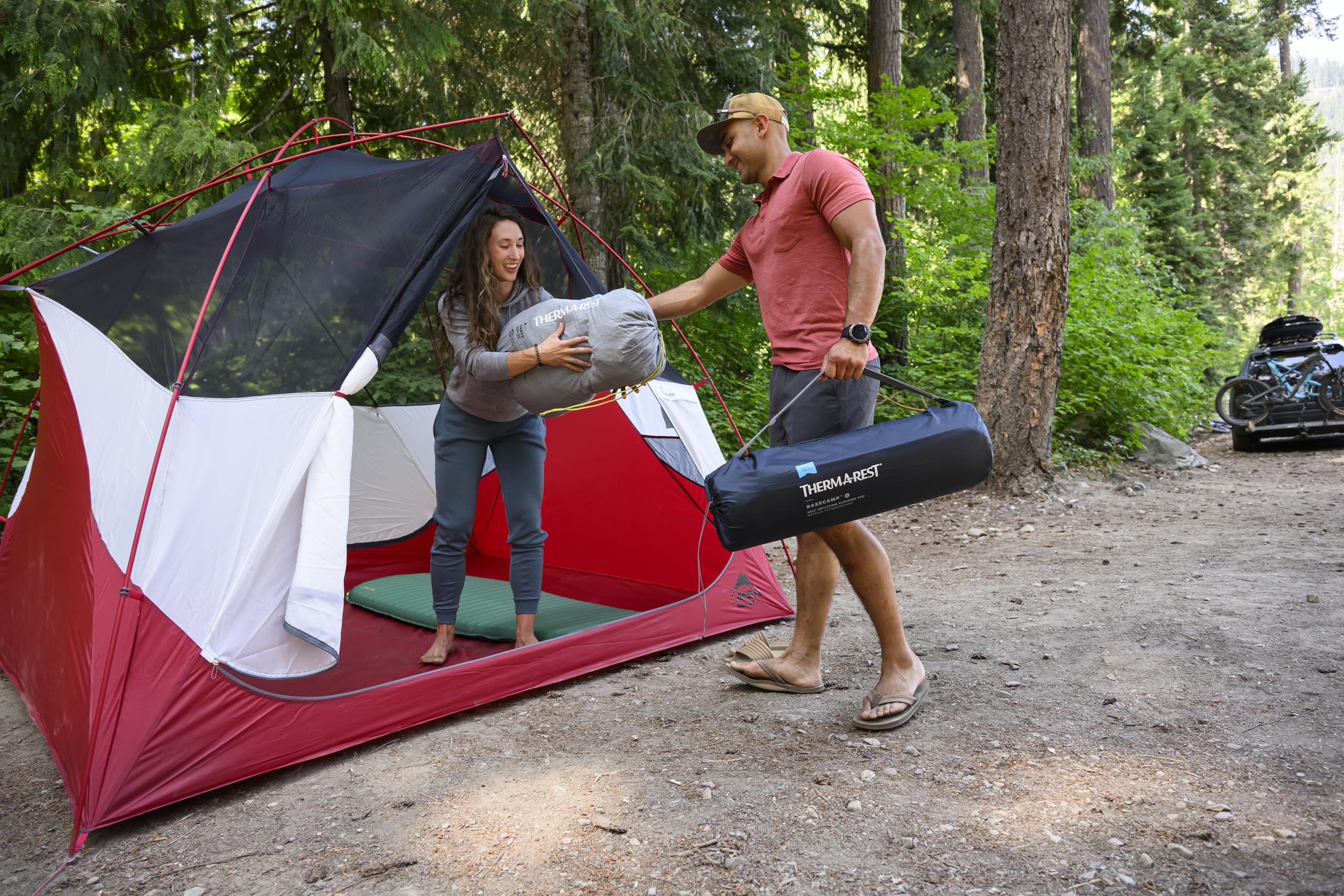 BaseCamp resting on uneven ground for frontcountry comfort