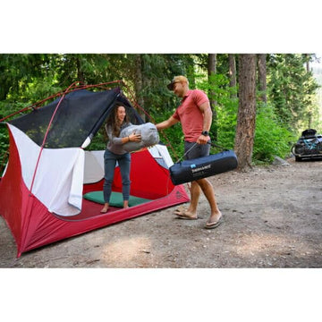 Therm-a-Rest BaseCamp packed in its stuff sack
