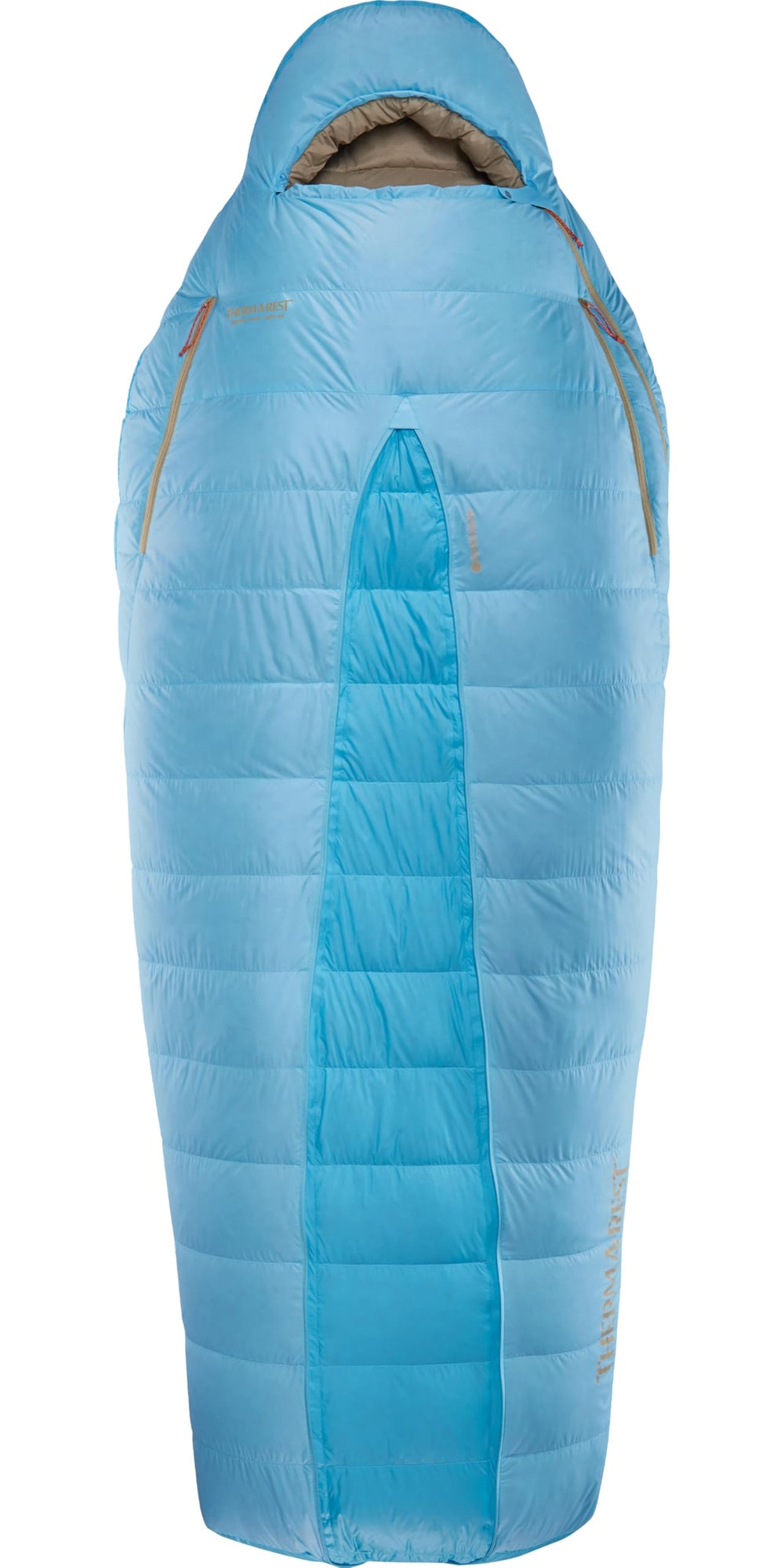 Therm-a-Rest Boost 650 hood and draft collar retain warmth in chilly conditions.