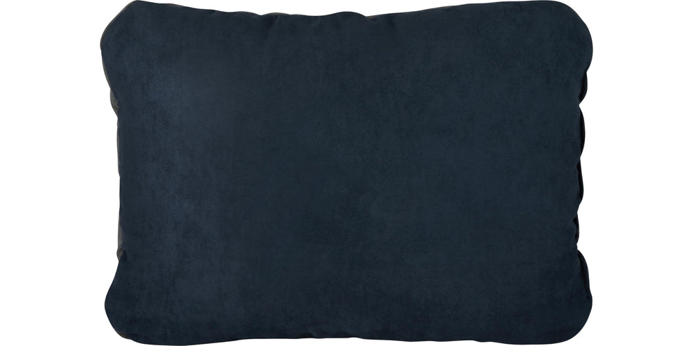 Therm-a-Rest Compressible Cinch Pillow in Outerspace, packaged for travel comfort