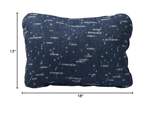 Therm-a-Rest Compressible Cinch Pillow cinch-closure demonstrates adjustable firmness for travel