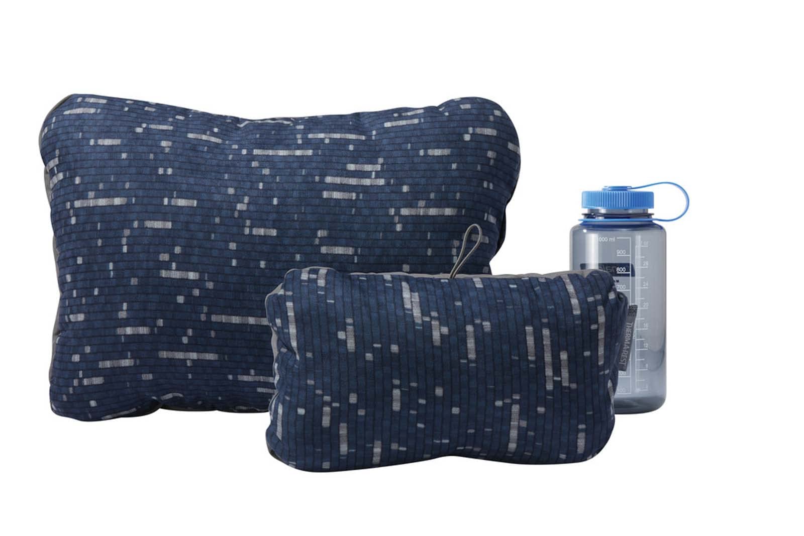 Therm-a-Rest Compressible Cinch Pillow cinch-adjustment close-up with compact form