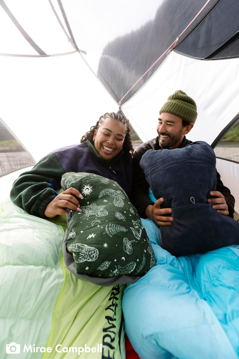 Therm-a-Rest Compressible Cinch Pillow Woodland cinched for customizable firmness on the go