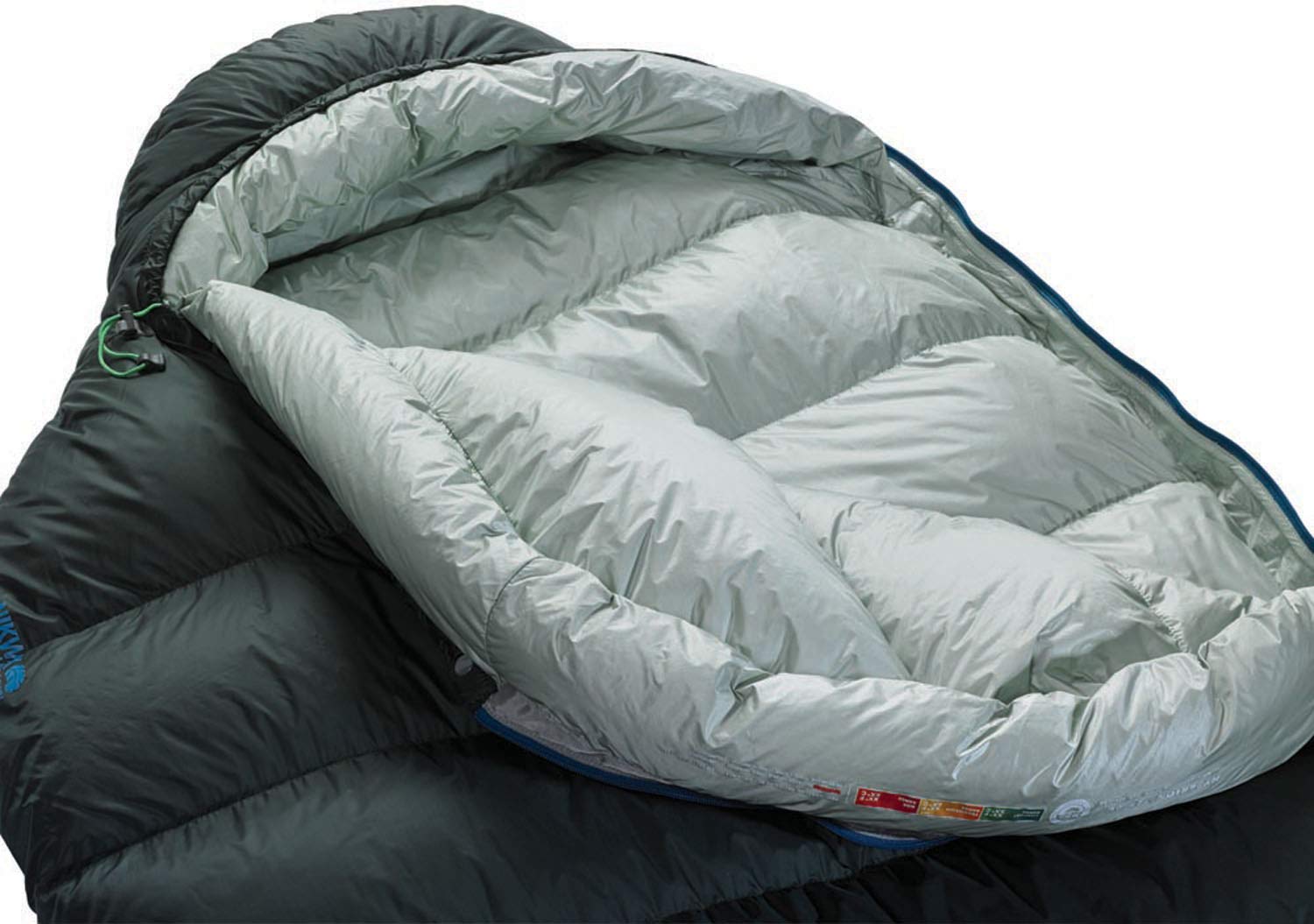 Therm-a-Rest Hyperion box-baffles maximize loft and minimize cold spots.