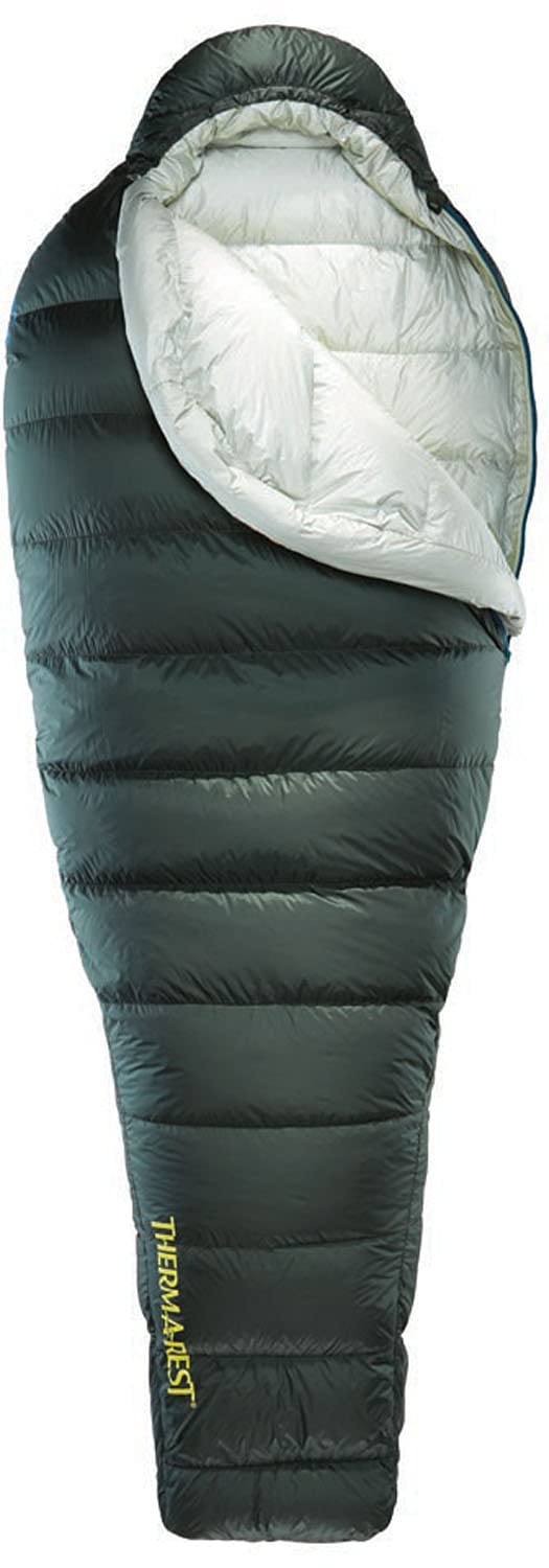 Therm-a-Rest Hyperion zipper closeup showing ergonomic fit and easy venting.