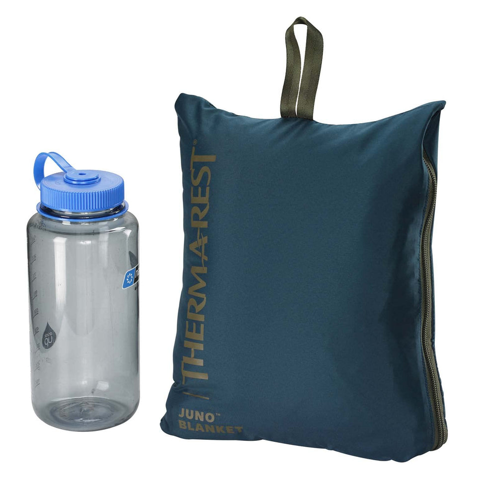Juno Blanket with DWR shell repels dirt and water during adventures.