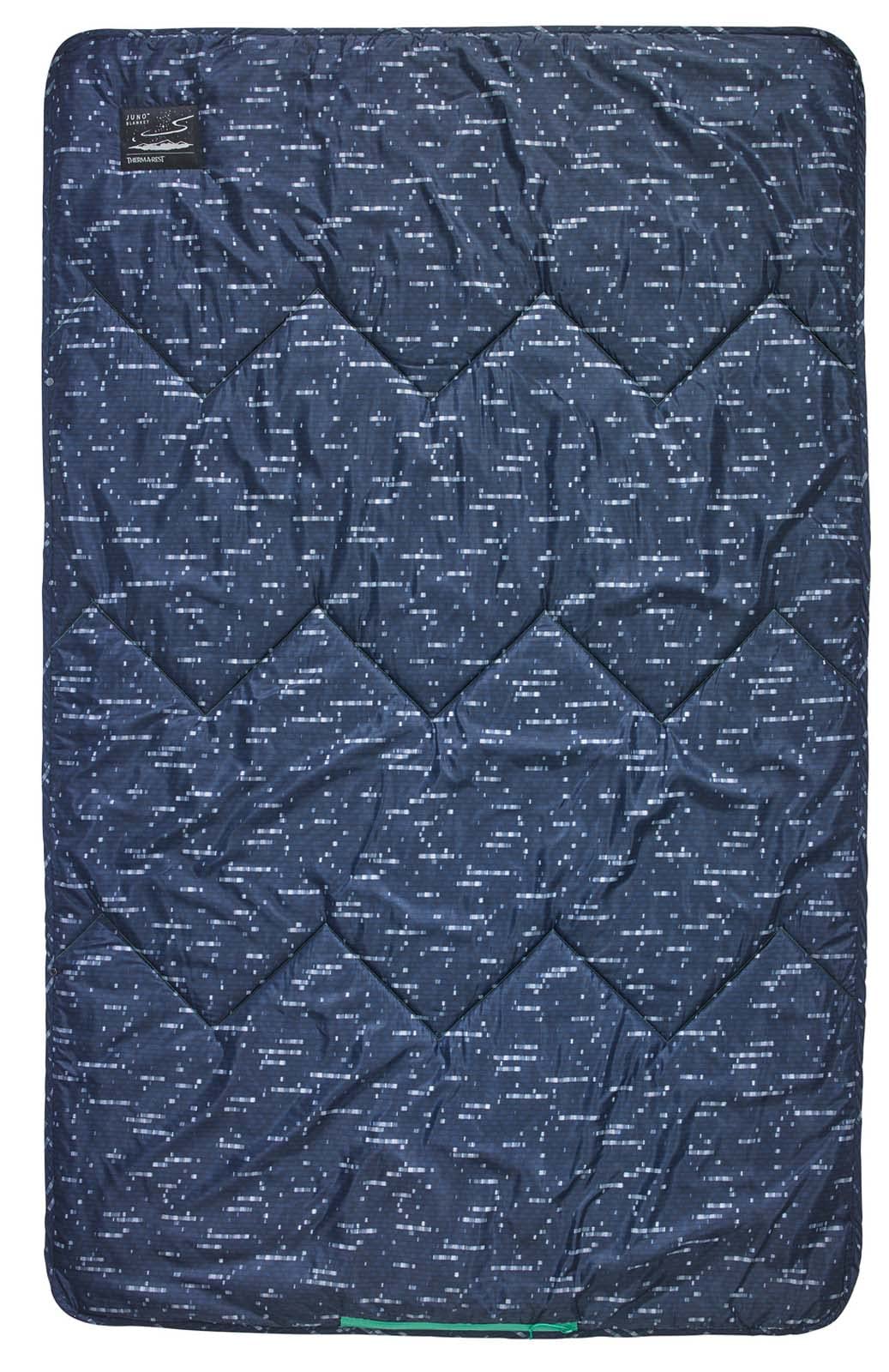Therm-a-Rest Juno blanket packed compact for easy carry and travel.