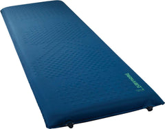 Therm-a-Rest LuxuryMap inflated in Poseidon Blue showing full-body support
