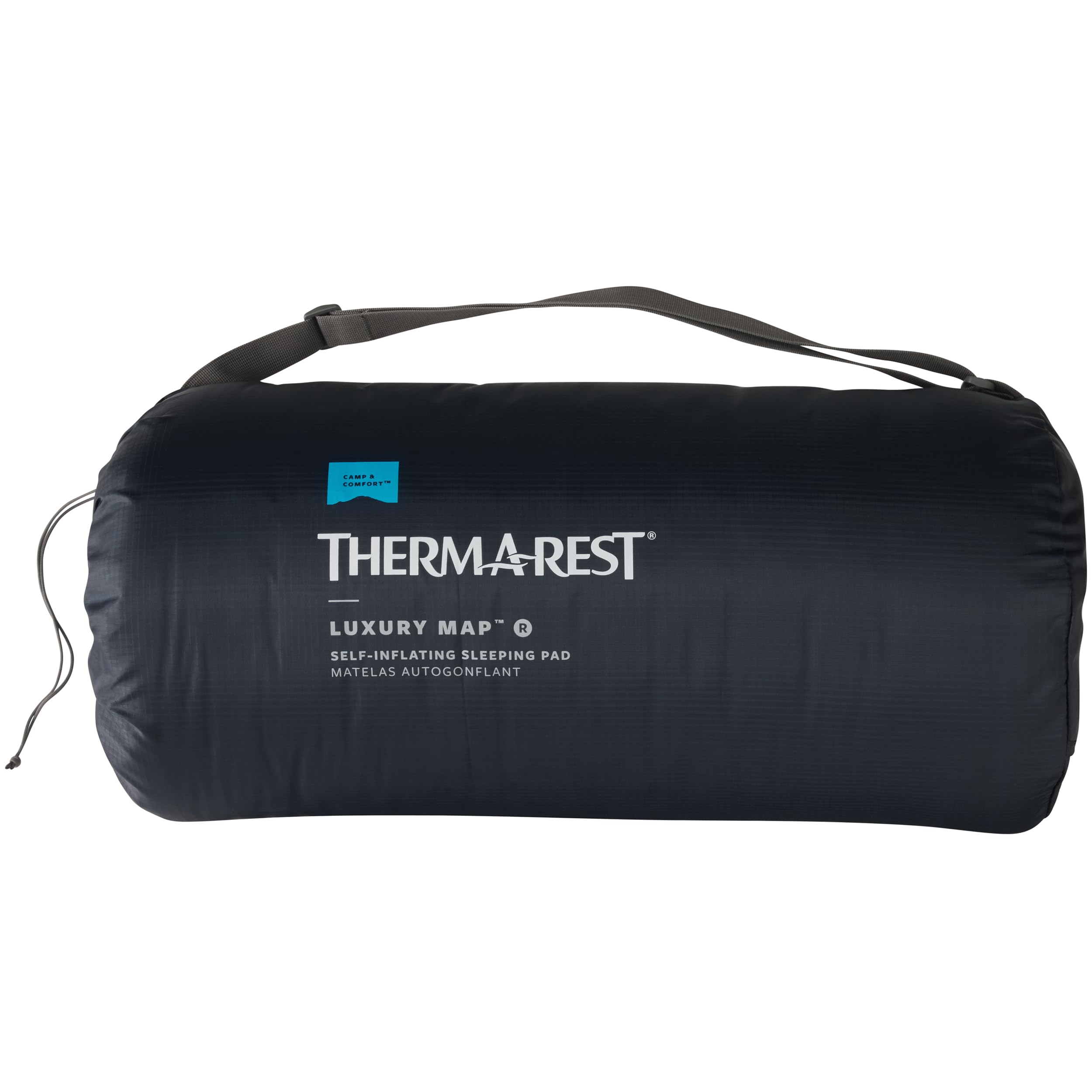 Therm-a-Rest LuxuryMap stuff sack with PFAS-free DWR coating for dry packing