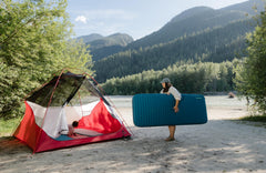 Therm-a-Rest MondoKing 3D sleeping pad with vertical sidewalls increases usable surface.