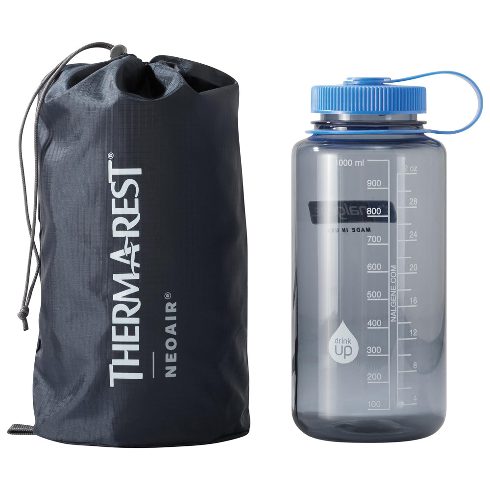 Therm-a-Rest NeoAir Venture packed size showing 9x5x5 inches for backpacking