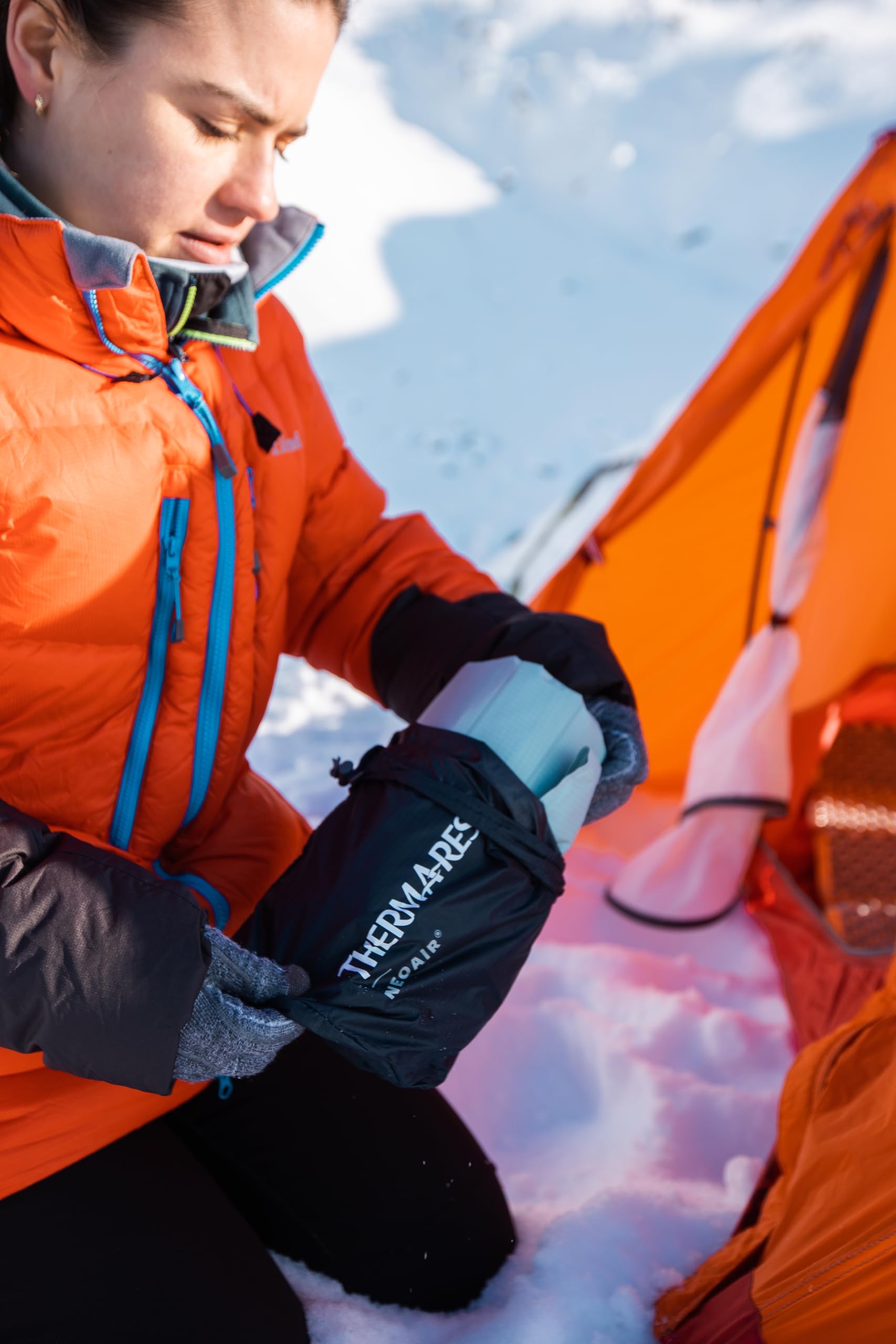 NeoAir XTherm NXT Neptune Regular in use on uneven ground.