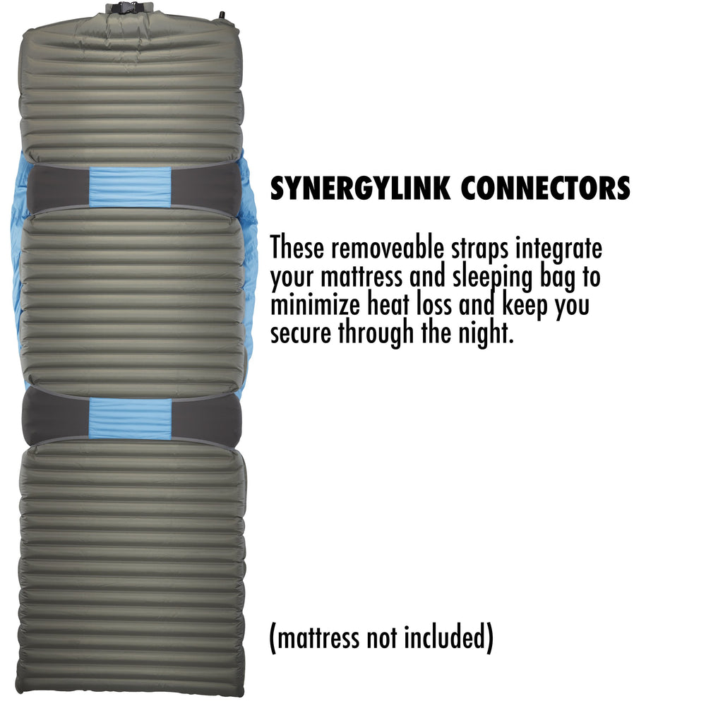 Therm-a-Rest Questar 32F left-side zipper for easy entry.