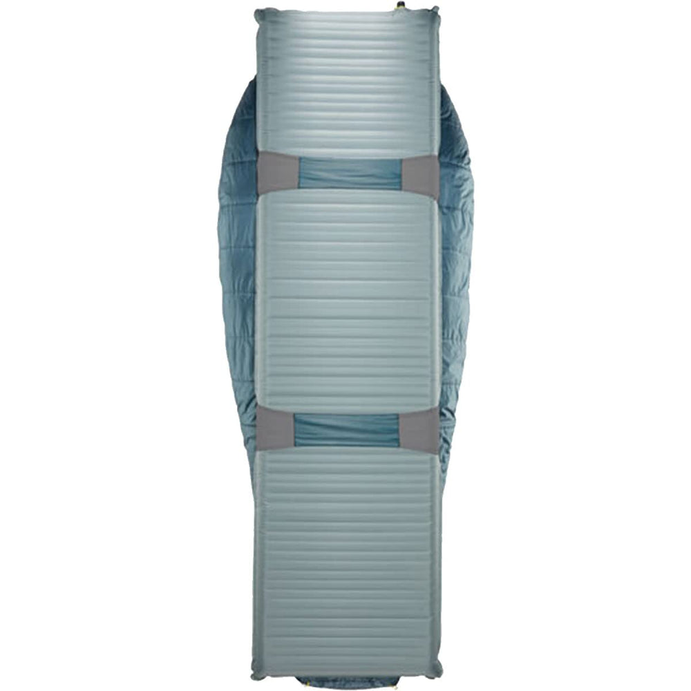 Saros packed in its compression sack with compact footprint