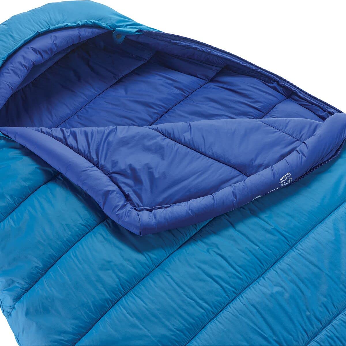 Therm-a-Rest Space Cowboy anti-snag zipper eases entry and prevents tears.